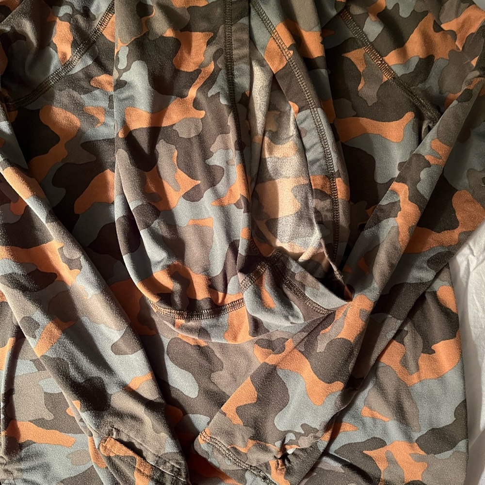 All in Motion Kids Thermal Camouflage Hoodie in Orange and Gray